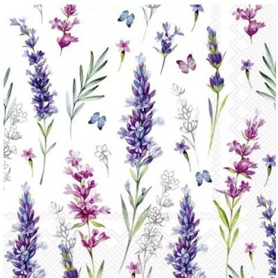 Ubrousek 33x33cm Levandule s motýly – Sleviste.cz
