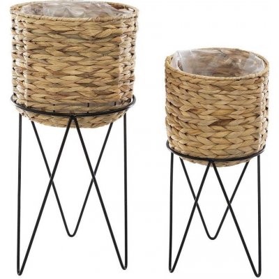 HowHomely tojan na květiny DD0582 54 x 25 cm černá/béžová 2 ks – Sleviste.cz