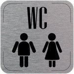Popis místnosti - cedulka na dveře - WC muži/ženy, hliníková tabulka, 80 x 80 mm – Zboží Dáma