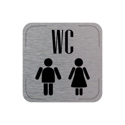 Popis místnosti - cedulka na dveře - WC muži/ženy, hliníková tabulka, 80 x 80 mm – Zboží Dáma