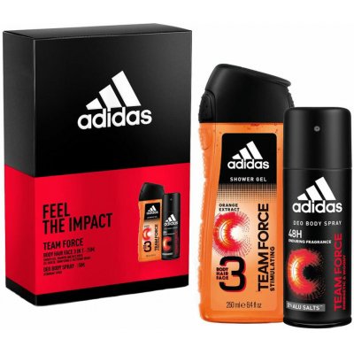 Adidas Team Force deospray 150 ml + sprchový gel 250 ml dárková sada – Zbozi.Blesk.cz