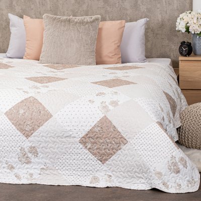 4Home přehoz na postel Beige Patchwork 220 x 240 cm – Zboží Mobilmania