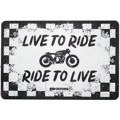 OXFORD plechová cedule RIDE bílá/černá, rozměr 30 x 20 cm – Zboží Dáma