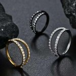 InfinityPierce.cz dvojitý piercingový kroužek s čirými krystaly z chirurgické oceli 316L LXACCKR02 – Sleviste.cz