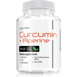 Zerex Kurkumin + Piperin kapsle pro podporu ochrany buněk před oxidativním stresem 60 kapslí