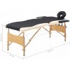 Masážní stůl a židle Vidaxl Skládací masážní stůl 2 zóny dřevěný černý a béžový