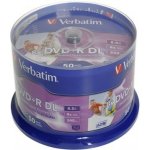 Verbatim DVD+R DL 8,5GB 8x, Printable, cakebox, 50ks (43703) – Sleviste.cz