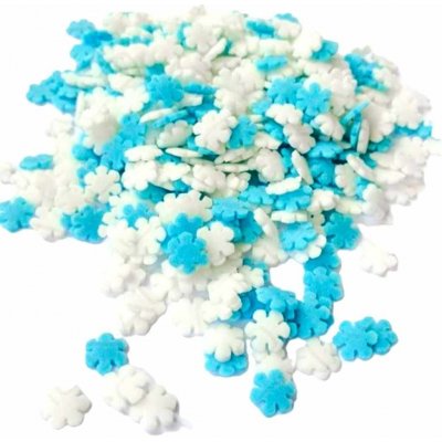 Hospodyňkám.cz Cukrové zdobení Sněhové vločky bílo-modré 30g – Sleviste.cz