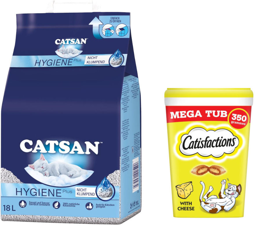 Catsan Hygiene Plus pro kočky 2 x 18 l