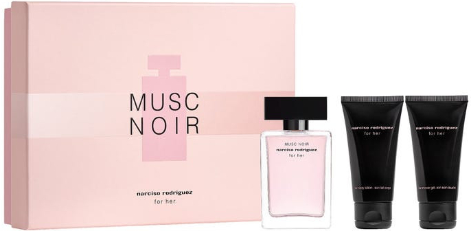 Narciso Rodriguez For Her Musc Noir EDP 50 ml + sprchový gel 50 ml + tělové mléko 50 ml dárková sada