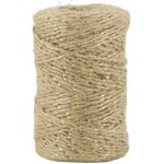 Chic Antique Jutový provázek 50 m – Cream / Gold thread, krémová barva – Zboží Dáma