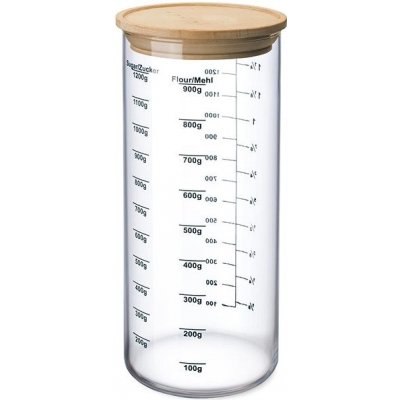 Simax Zásobník se stupnicí a dřevěným víčkem 1,4 l – Zboží Mobilmania