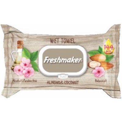 Freshmaker vlhčené ubrousky Coconut & Almond 144 ks s růžovou květinou – Hledejceny.cz