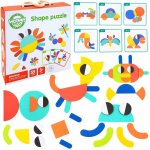 Montessori WOOPIE GREEN Dřevěné puzzle 40 rekonstrukčních vzorů 55 ks certifikát FSC – Sleviste.cz