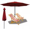 Zahradní slunečník Jiubiaz 2,7 m slunečník UV40+ Naklápěcí slunečník Zahradní slunečník Beach Umbrella，Červená