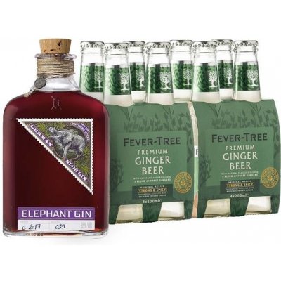 Elephant Sloe Gin 35,0% 0,5l + Fever Tree Ginger Beer 8 x 0,2 l (set)