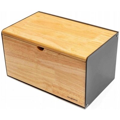 Chlebník s prkénkem Konighoffer černý dřevěný – Zboží Mobilmania