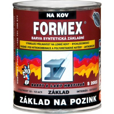 Barvy A Laky Hostivař Formex základní barva na pozink Šedá S2003/0110 0,6l – Zbozi.Blesk.cz