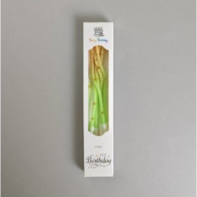 Dortisimo Svíčky spirálové zeleno-žluté se zlatým zdobením – Zboží Dáma