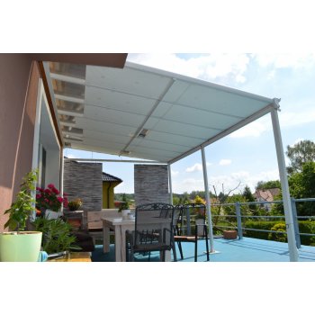 Lanit Plast hliníková pergola WALL 43 bílá + čirý PC