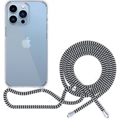 Pouzdro Epico transparentní se šňůrkou iPhone 13 - černo-bílé – Zboží Mobilmania