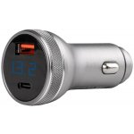 Amio USB nabíječka do auta s voltmetrem 12/24V USB+USB-C 38W |