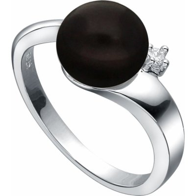 Moonpearls Moiss stříbrný prsten s pravou říční černou perlou ABBIE RP000092 RP000092 – Zboží Mobilmania