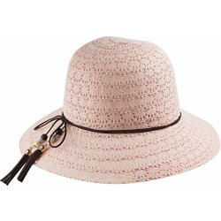 Biju Dámský klobouk s ozdobným provázkem korálky a střapci 9001318 růžový