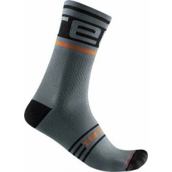 Castelli Prologo 15 Sock Steel Blue/Pop Orange-Black