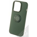 Pouzdro 1Mcz Grip Ring ochranné s držákem na prst Apple iPhone 14 Pro tmavě zelené – Sleviste.cz