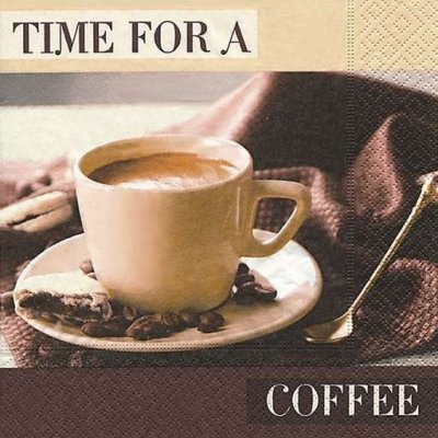 Ubrousek 33x33cm Čas na ranní kávu – Zboží Dáma