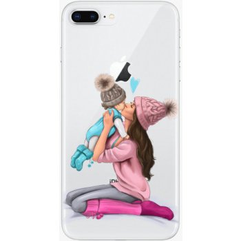 Pouzdro iSaprio Kissing Mom Brunette and Boy Apple iPhone 8 Plus