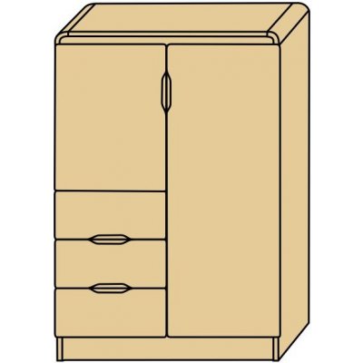 Roalholz moderní prádelník z masivu KUMI VIII DV 113x75x40 – Zboží Dáma