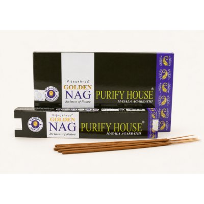 Vijayshree Vonné tyčinky Golden Nag Purify House 15 g – Hledejceny.cz