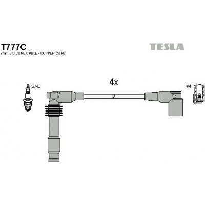 Sada kabelů pro zapalování TESLA T777C – Hledejceny.cz