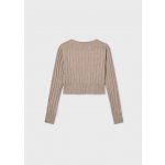 Mayoral svetr s lodičkový výstřihem žebro smetanový – Zboží Dáma