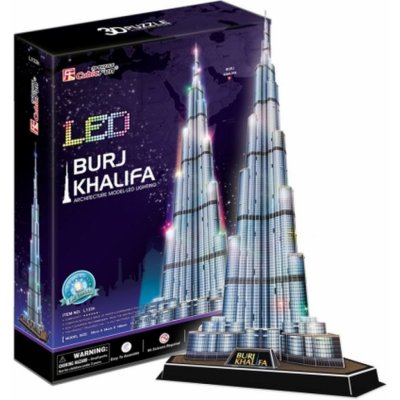 CubicFun 3D puzzle svítící Burj Khalifa Dubai 136 ks – Zboží Mobilmania
