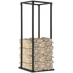 zahrada-XL Stojan na palivové dříví se základnou černý 37x37x113 cm ocel – HobbyKompas.cz