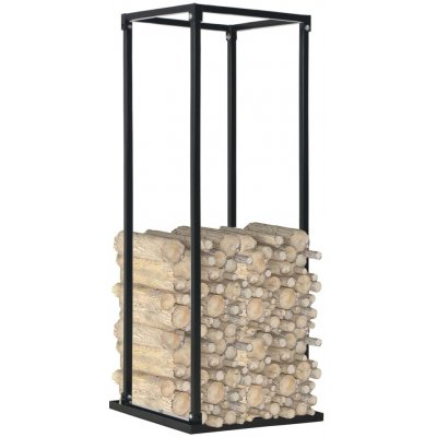 zahrada-XL Stojan na palivové dříví se základnou černý 37x37x113 cm ocel – HobbyKompas.cz