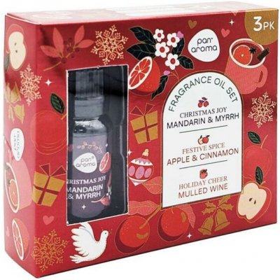 PanAroma Vánoční dárková sada vonných olejů Jablko + Skořice + Mandarinka + Svařené víno 3 x 10 ml – Hledejceny.cz