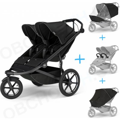 Thule Set 5v1 Urban Glide 3 Double Black 2024 + pláštěnka + ochranná síť + 2x madlo – Hledejceny.cz