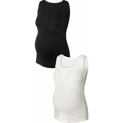 esmara dámský těhotenský top s BIO bavlnou 2 kusy černá/bílá – Zboží Dáma
