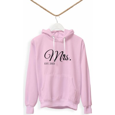 Personal Párová dámská mikina s vlastním textem Mrs. EST. Černá – Zboží Mobilmania