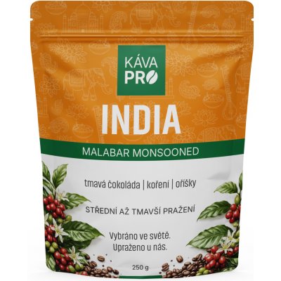KávaPRO India Malabar Monsooned zrnková 250 g – Hledejceny.cz