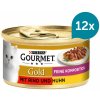 Konzerva pro kočky Gourmet Gold Feine Komposition hovězí a kuřecí maso 12 x 85 g