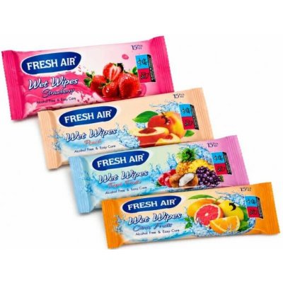 Fresh Air Vlhčené kapesní ubrousky ovocná vůně, Alcohol Free & Easy Care 15 ks – Hledejceny.cz