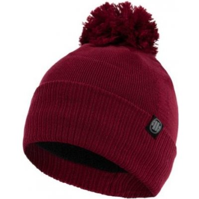PitBull West Coast zimní pletená čepice s bambulí Small Logo burgundy – Hledejceny.cz