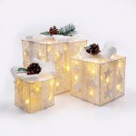 Solight sada 3 LED vánočních dárků, 48x LED, IP44, 230V, bílé provedení – Hledejceny.cz