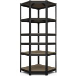 Fistar Regál 2400 x 700 x 400 x 425 mm lak 6 polic černý – HobbyKompas.cz