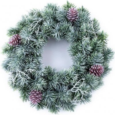 decoDoma Umělý věnec chvojí ojíněný, pr. 36 cm – Zboží Dáma